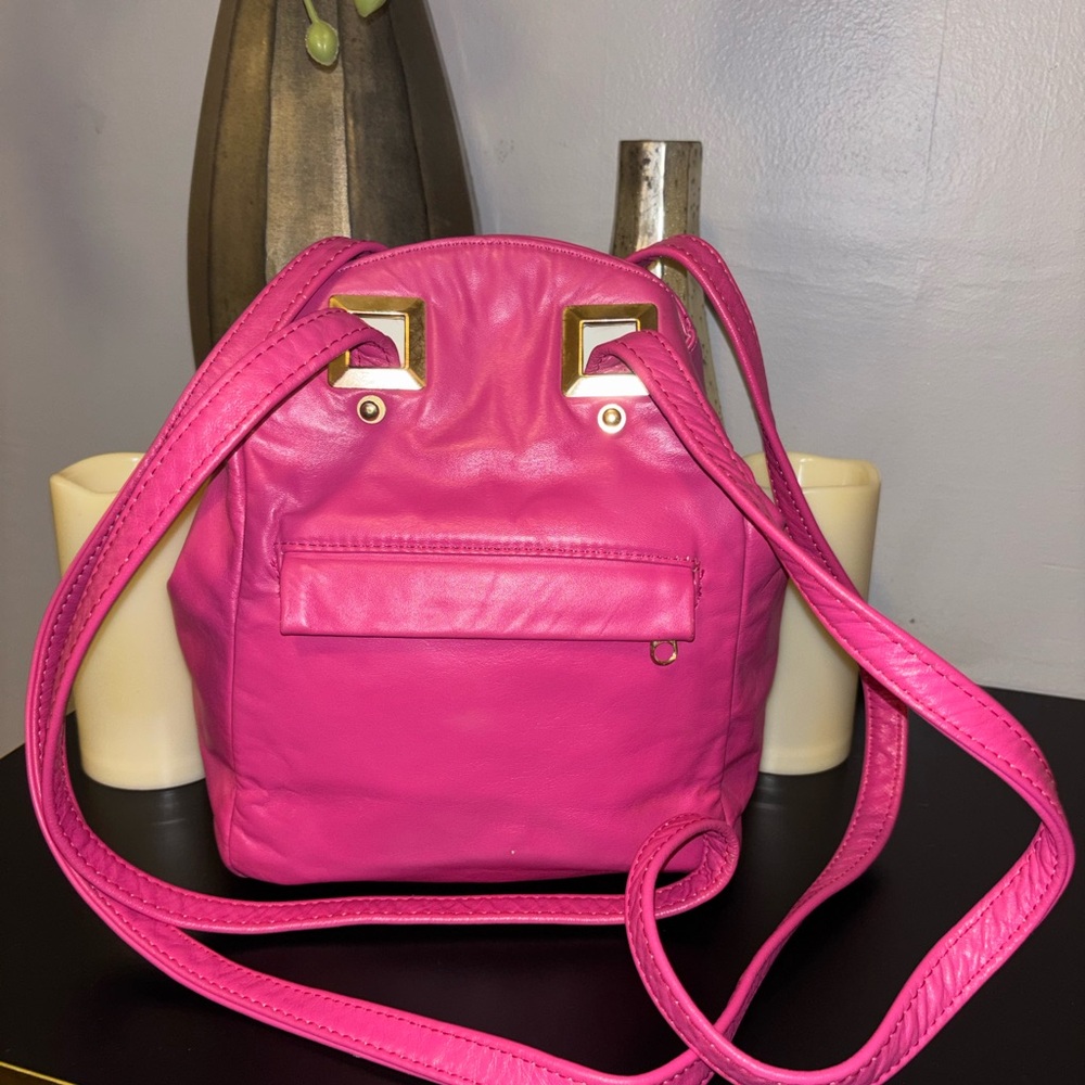 Pink Leather Crossbody Bag - Picture 3 of 11